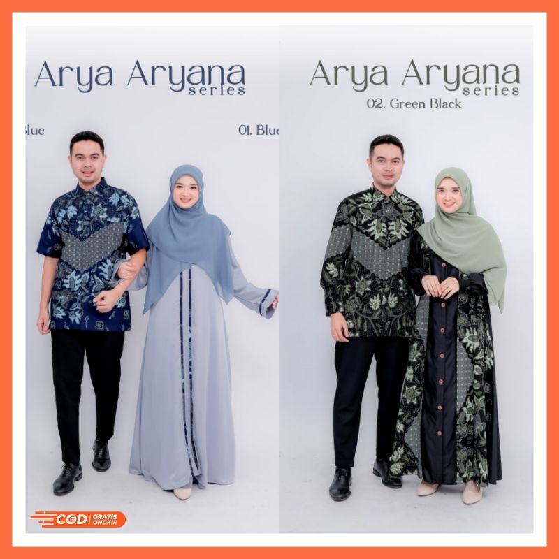 Couple Gamis dan Kemeja Batik Polos Terbaru Arya Aryana Series by Attin