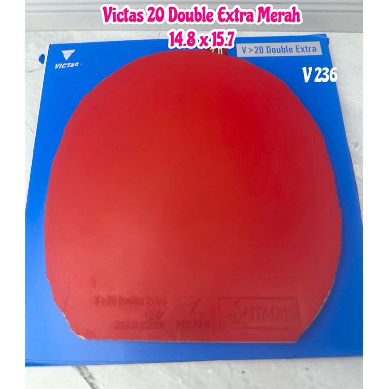 promo karet second bekas tenis meja pingpong bet bat Victas 20 double extra warna merah