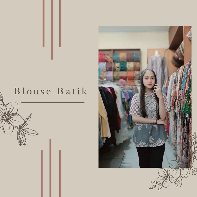 Blouse batik lengan pendek