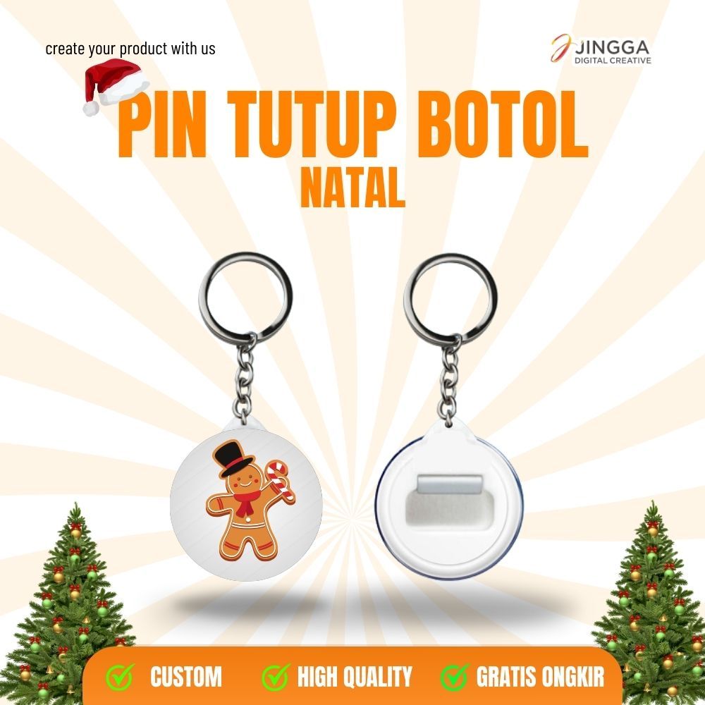 [MIN ORDER 10] Pin Pembuka Botol | Pin Pembuka Custom | Pin gantungan Kunci Pembuka Botol Natal | So