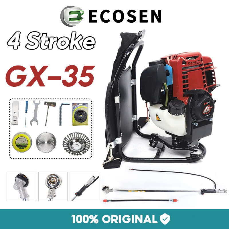 ECOSEN GX-35 Mesin Potong Rumput Gendong 4 Tak Brush Cutter Mesin Potong Rumput Gendong Pemotong