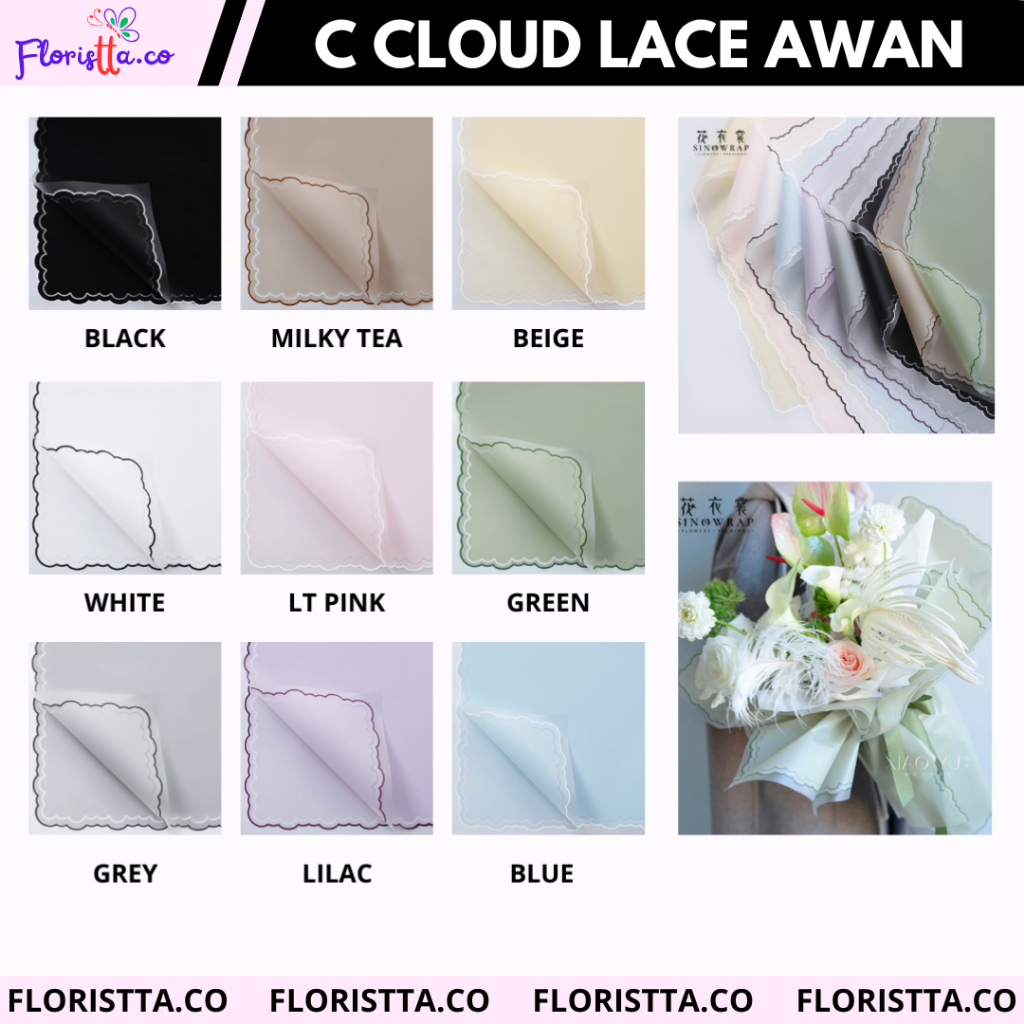 

(Pack) Kertas Cellophane Motif Awan isi 20 lembar/kertas buket murah