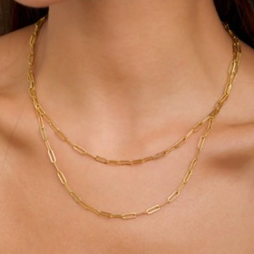 ✅COD 17K emas asli✅❤️COD  Kalung penjualan terbaik untuk wanita, baja stainless dilapisi dengan rant