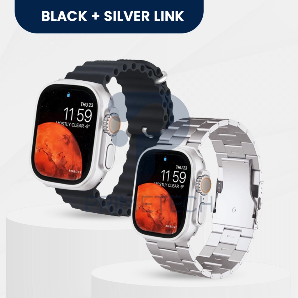 SMARTWATCH JAM TANGAN PINTAR PrimeWatch 9 ULTRA 2 Stainless Smartwatch 2.2" Infinite Display With JA