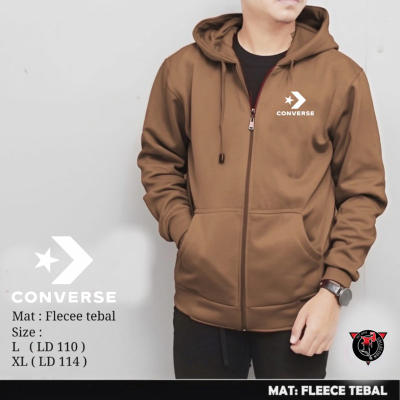 JAKET HODDIE ZIPPER CONVERSE / HODDIE MURAH / HODDIE PRIA WANITA L XL XXL