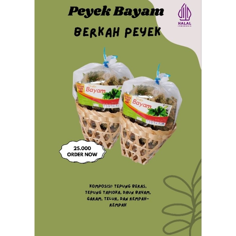 

Peyek Bayam Kemasan Keranjang Kecil Berkah Peyek 250 Gram