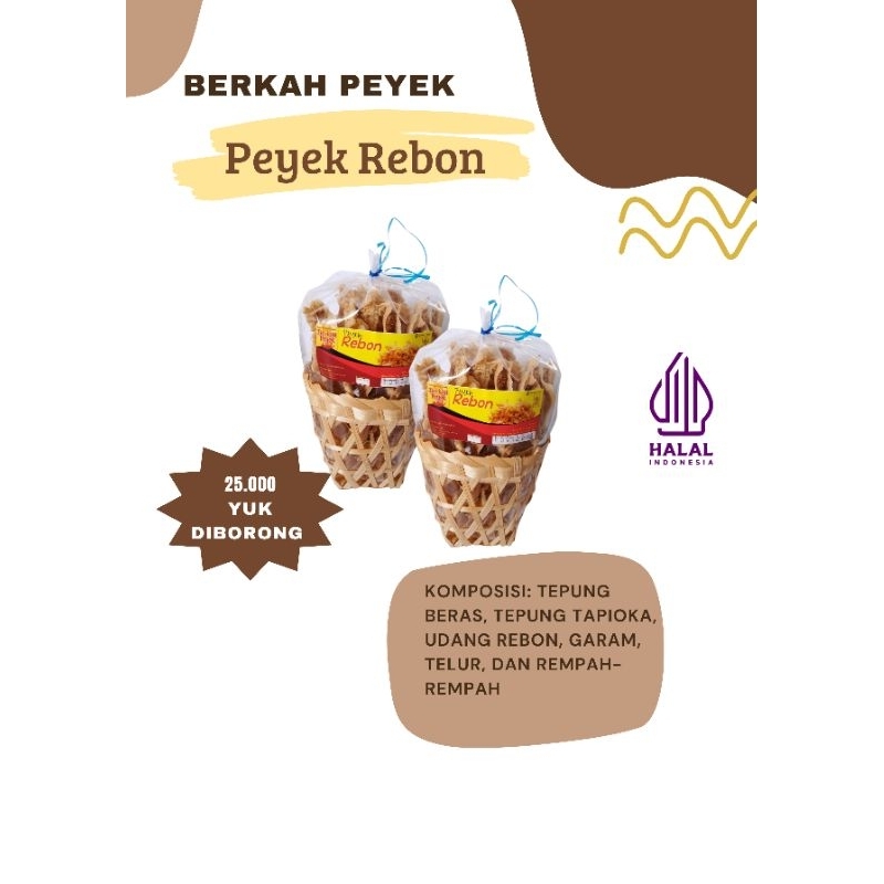 

Peyek Rebon Kemasan Keranjang Kecil Berkah Peyek 250 Gram