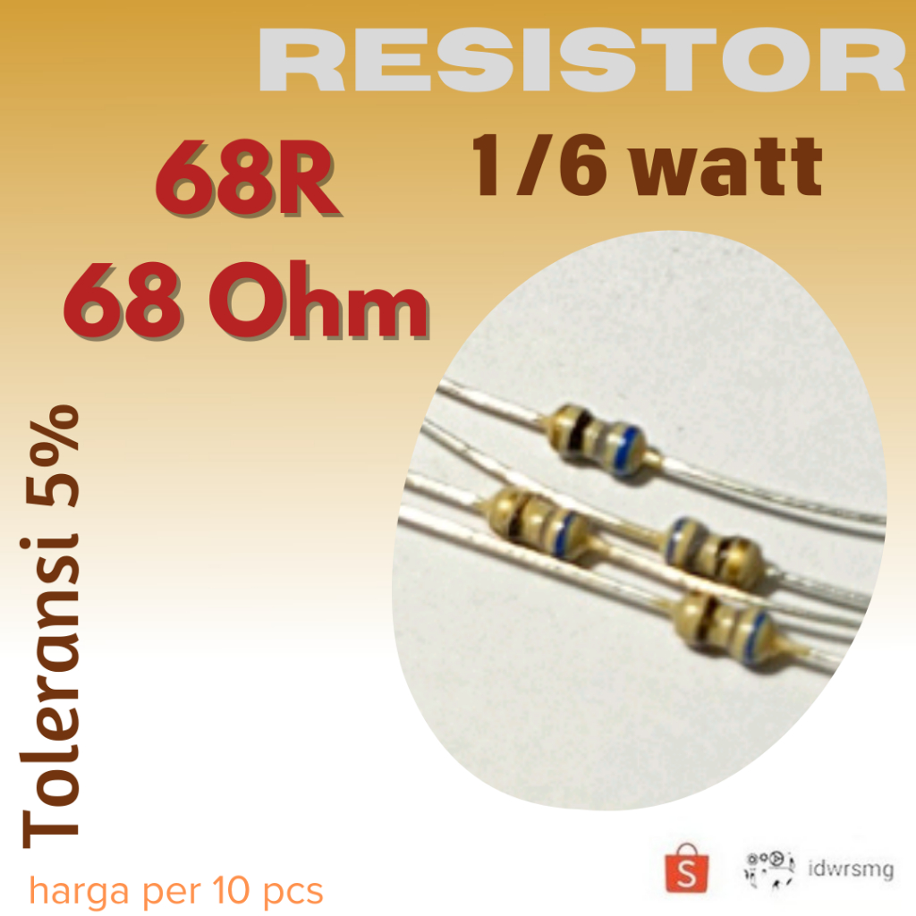 R Resistor 68R R68Ohm 1/6w 68 ohm 68ohm 1/6 watt 5%