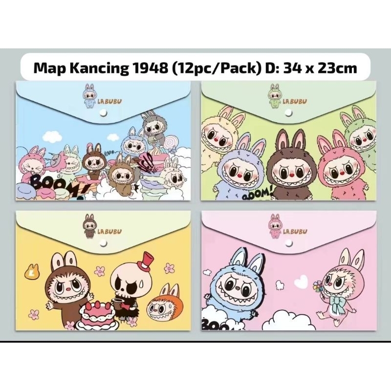 

Map Kancing Labubu 12pcs || Map || Map Tempat File || Organizer || Folder File Labubu