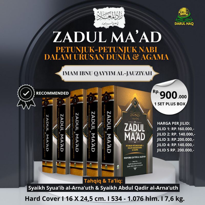 Buku Kitab Zaadul Maad 5Jilid+Box