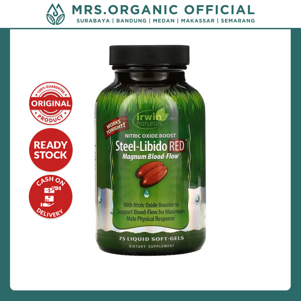 Vitamin Irwin Naturals Steel Libido RED 75 Softgels - Penambah Stamina