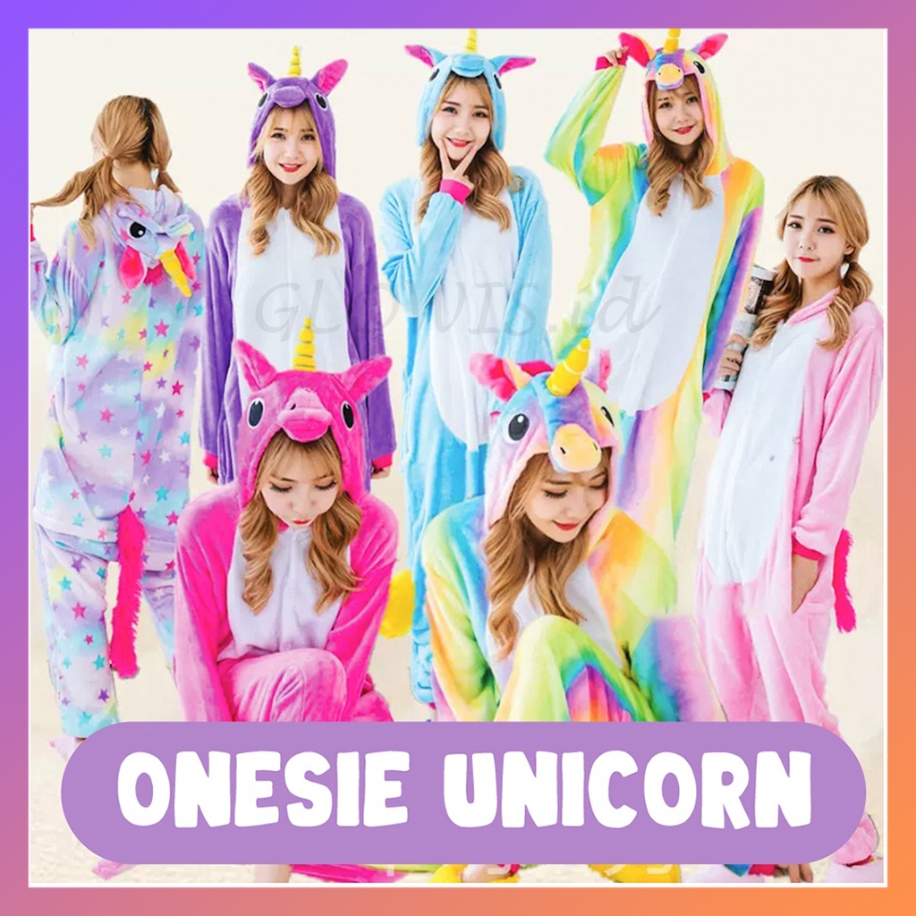 Baju Kostum Onesie Kigurumi Piyama Unicorn Dewasa