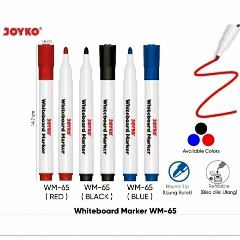 

Spidol Whiteboard Joyko WM-65 (isi 12 pcs)