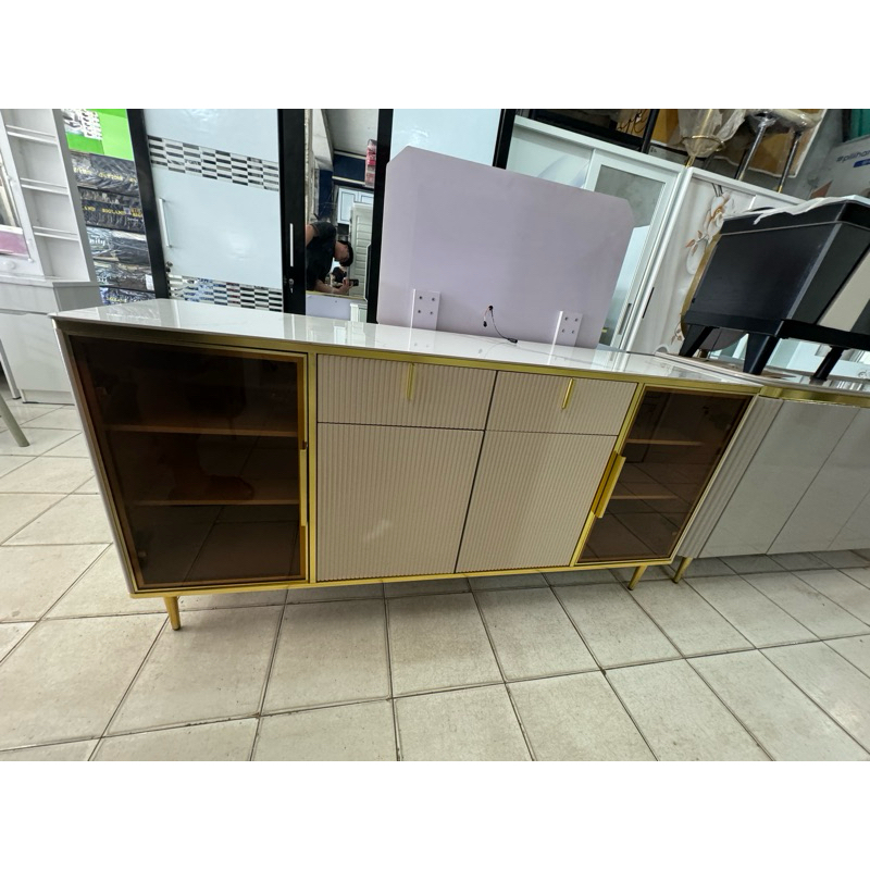 Buffet Tv Import MDF Granit Kaki Besi / Buffet Consule Import MDF / Buffet Serbaguna Minimalis / Buf