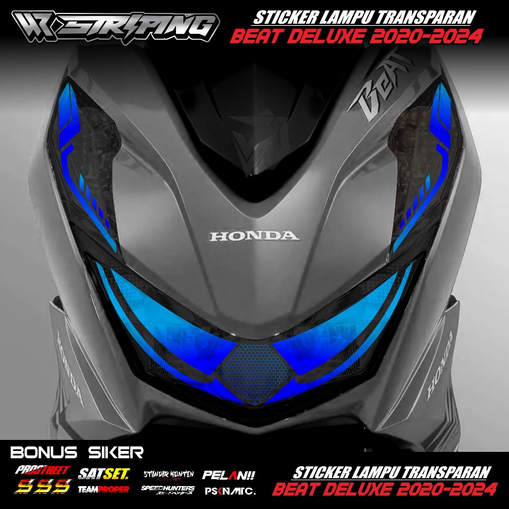 Sticker Lampu Motor Beat New 2020 2021 2022 2023 -Sticker Alis Depan Lampu Beat Deluxe New WR 03