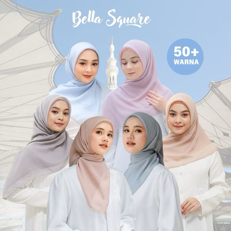 BELLA SQUARE HIJAB SEGIEMPAT "PART 1" ( Bahan Polycatton Premium ) COD