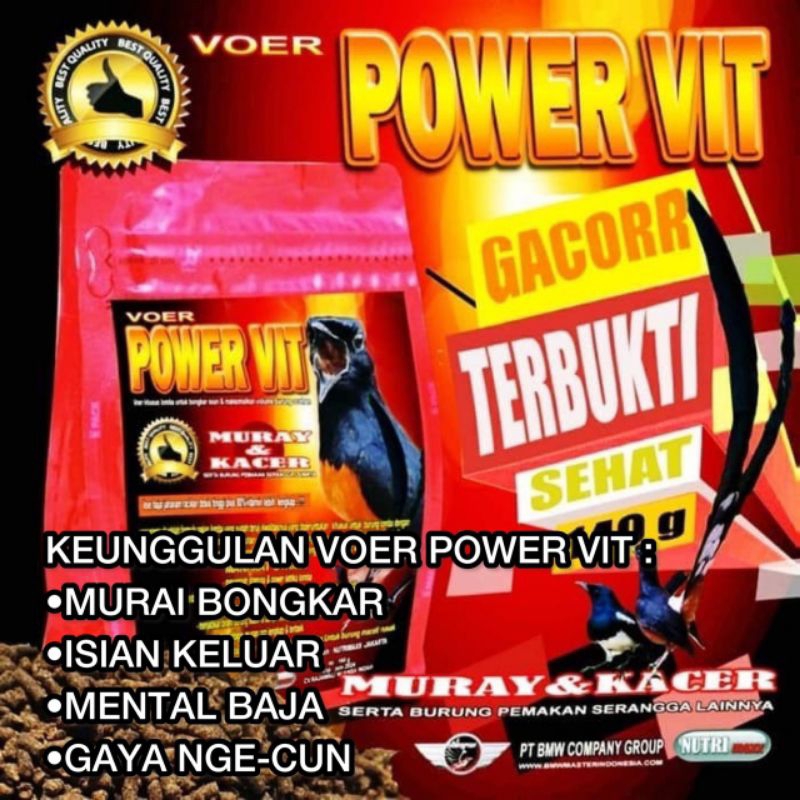 Voer Power Vit merahBurung Juara Murai & Kacer Gacor Durasi Panjang
