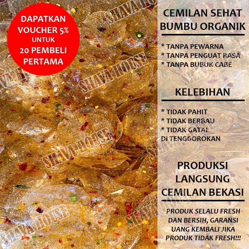 

1/2KG Kripca Super Renyah Pedas Gurih Daun Jeruk Cemilan Sehat
