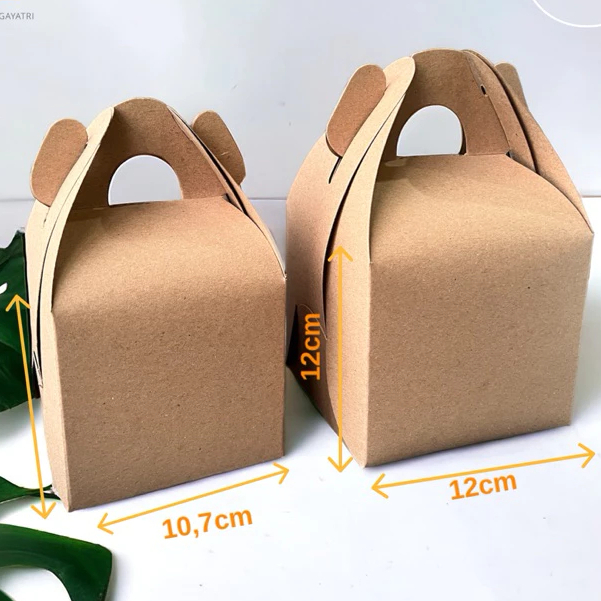 

(10pcs) gable box hampers kraft 350gr snack box hampers box toples kue ukuran 12x12x12
