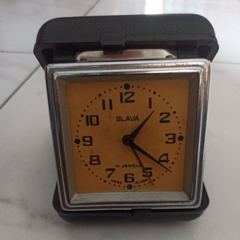 Jam meja/travel Vintage table clock SLAVA Made in USSR