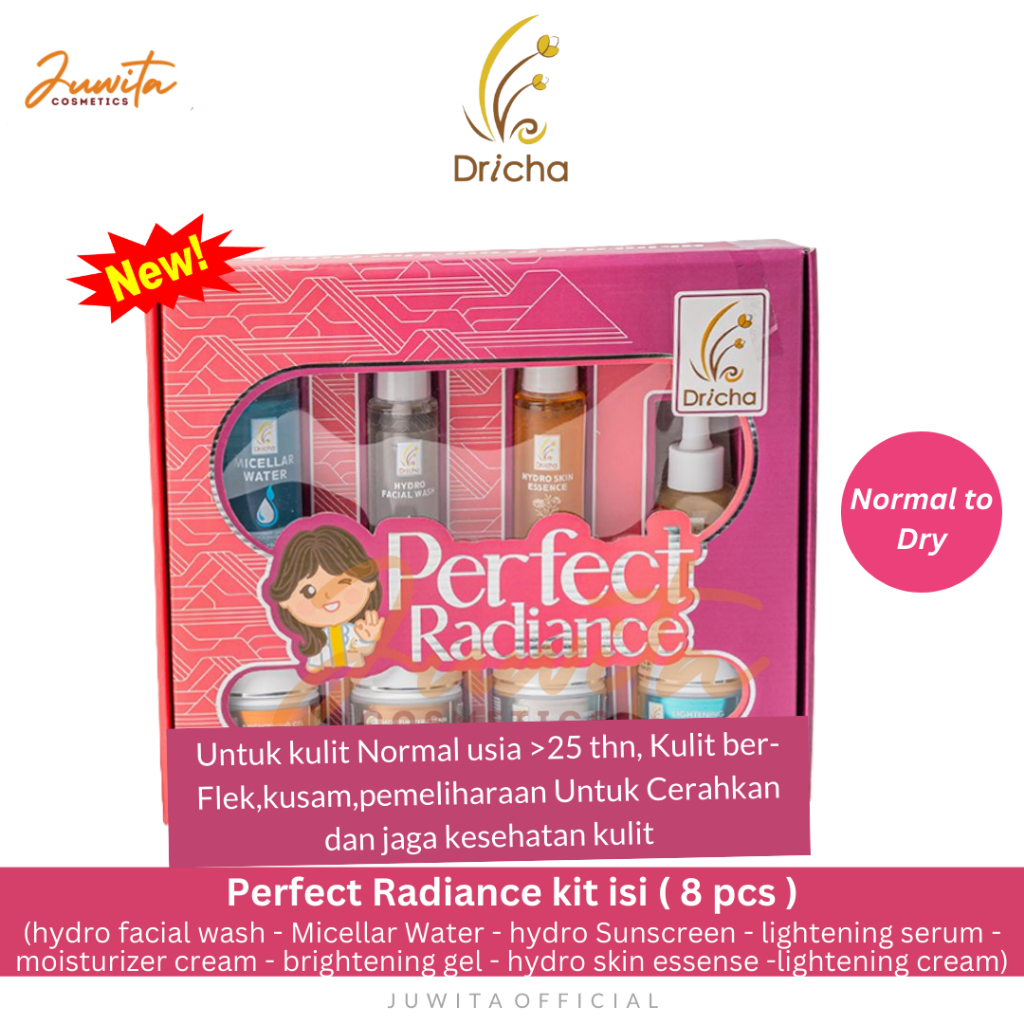 Dricha PERFECT RADIANCE KIT (Normal To Dry Skin) Paket Perawatan Kulit Flek Kusam