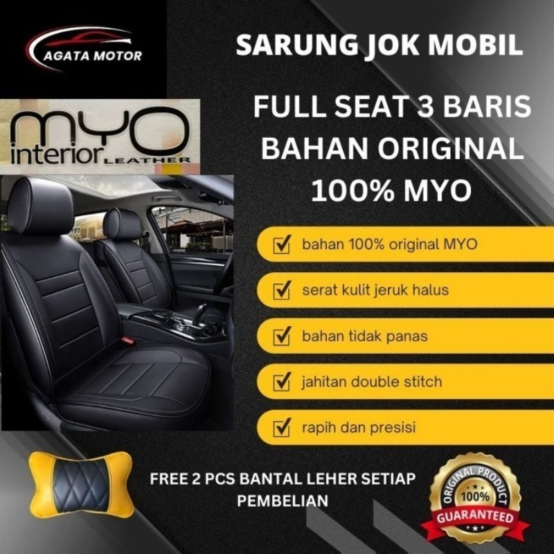 Sarung Jok Innova Grand 2012 - 2015 3 Baris Bahan MYO / Sarung Jok Mobil 3 Baris / Jok Mobil 3 Baris