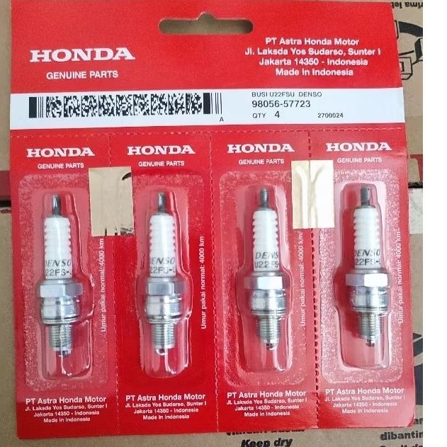 Busi U22 Pendek Busi Motor Supra, Supra X, Supra Fit, Revo, Vario Beat Original AHM - 1 PCS
