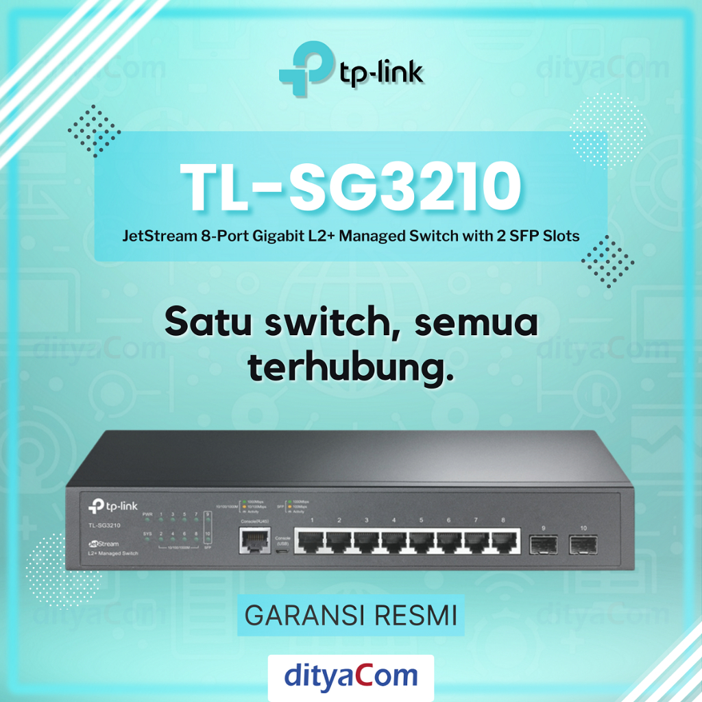 TP-LINK TL-SG3210 JETSTREAM 8-PORT GIGABIT L2+ MANAGED SWITCH WITH 2 SFP SLOT