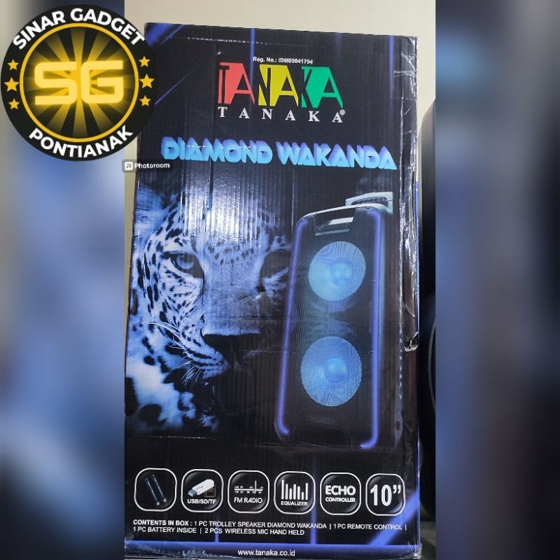 Speaker Bluetooth Tanaka Diamond Wakanda 10"doble