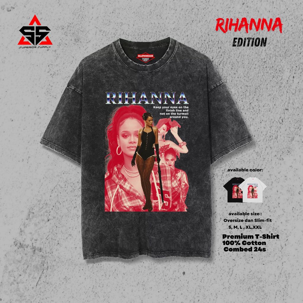 SUPERIOR Kaos Rihanna Oversized washed tshirt Oversize slimfit sandwash RIHANNA-3