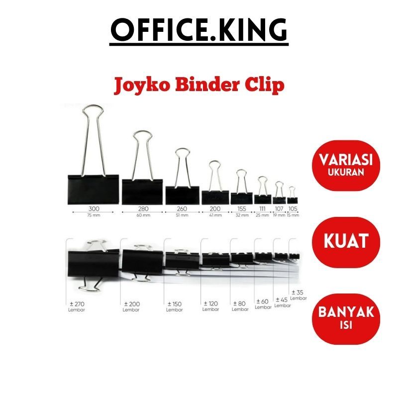 

JOYKO BINDER CLIP NO.280 PENJEPIT KERTAS