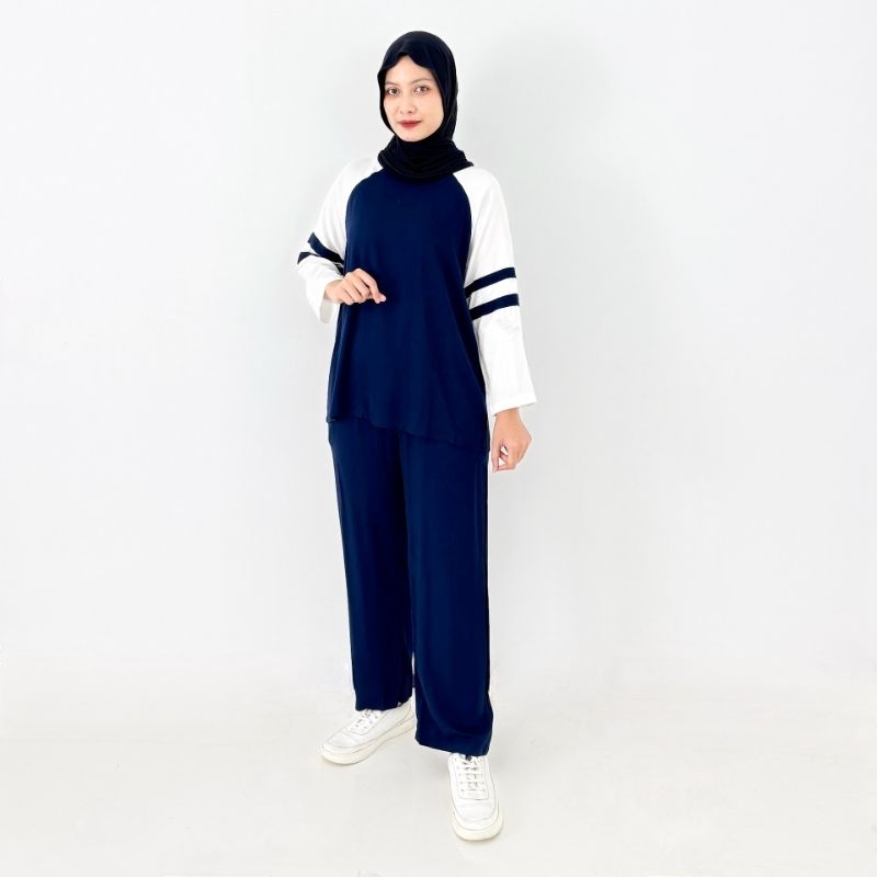 Setelan Sporty Wanita Celana Panjang 95cm Fit L Lezahrasignature Set Olga Katun Helmi