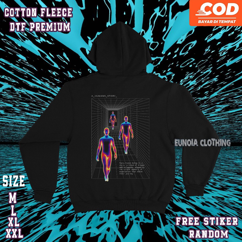 Jacket Hoodie Eunoia - A Human Story - Hoodie Pullover - Sweater - Free Sticker
