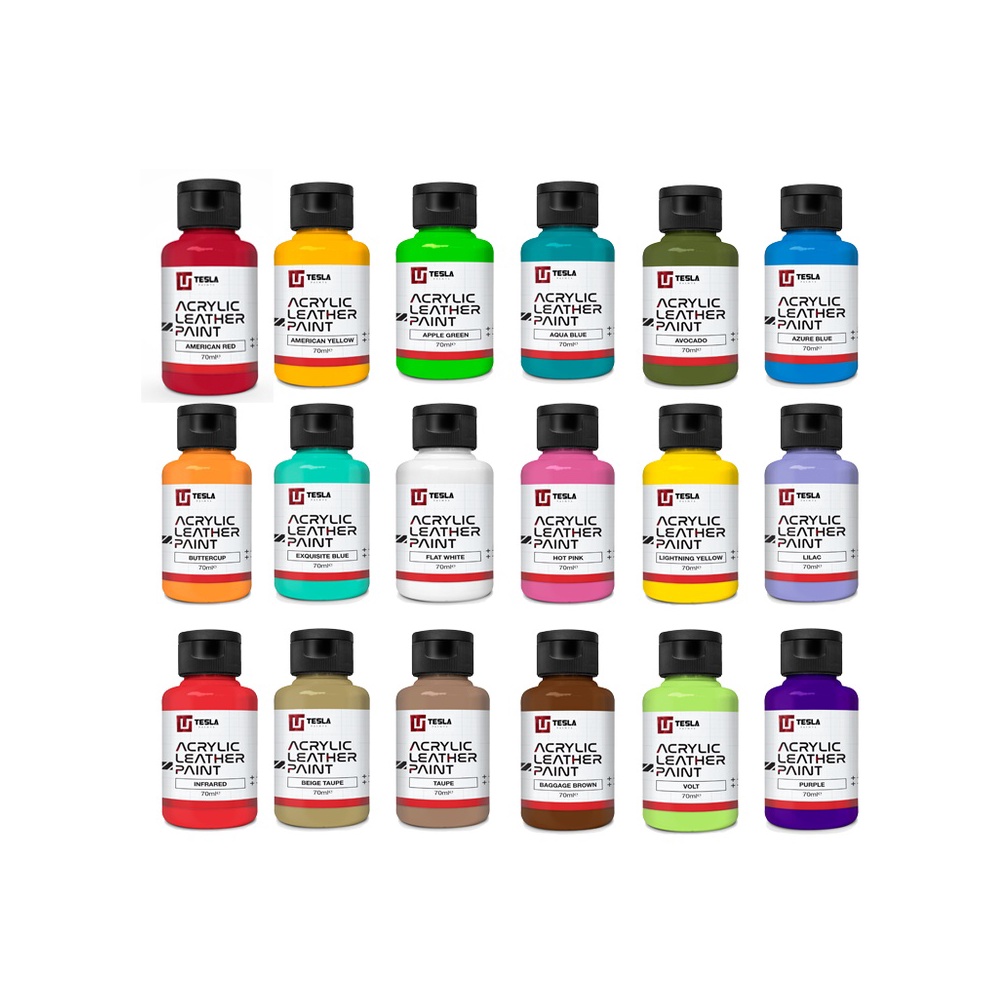 

KODE S25W Tesla Acrylic Leather Paint 7ml Part 1 Cat Sepatu Canvas Suede Cat Kulit Cat Tas Dompet Leather Paint Untuk Bahan Sintesis