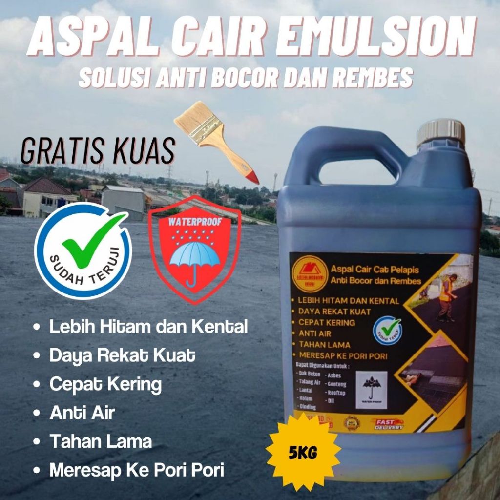 Cat Pelapis Anti Bocor Atap Asbes Seng Rumah Cairan Pelapis Kolam Ikan Anti Rembes Aspal Hitam Cair 
