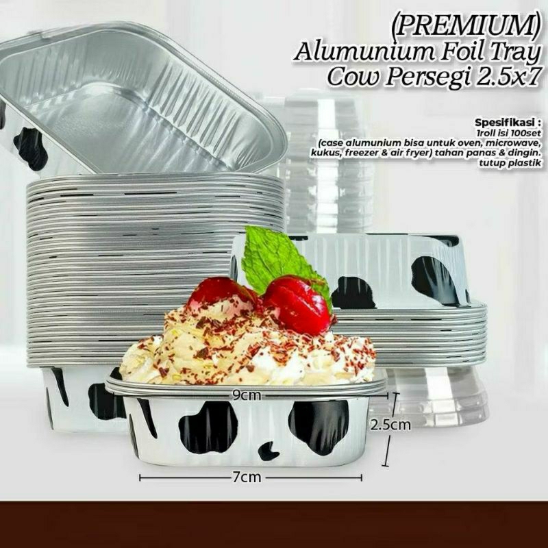 10 pcs foil KOTAK premium aluminium foil cup cake box kotak dessert tiramisu puding foil cup