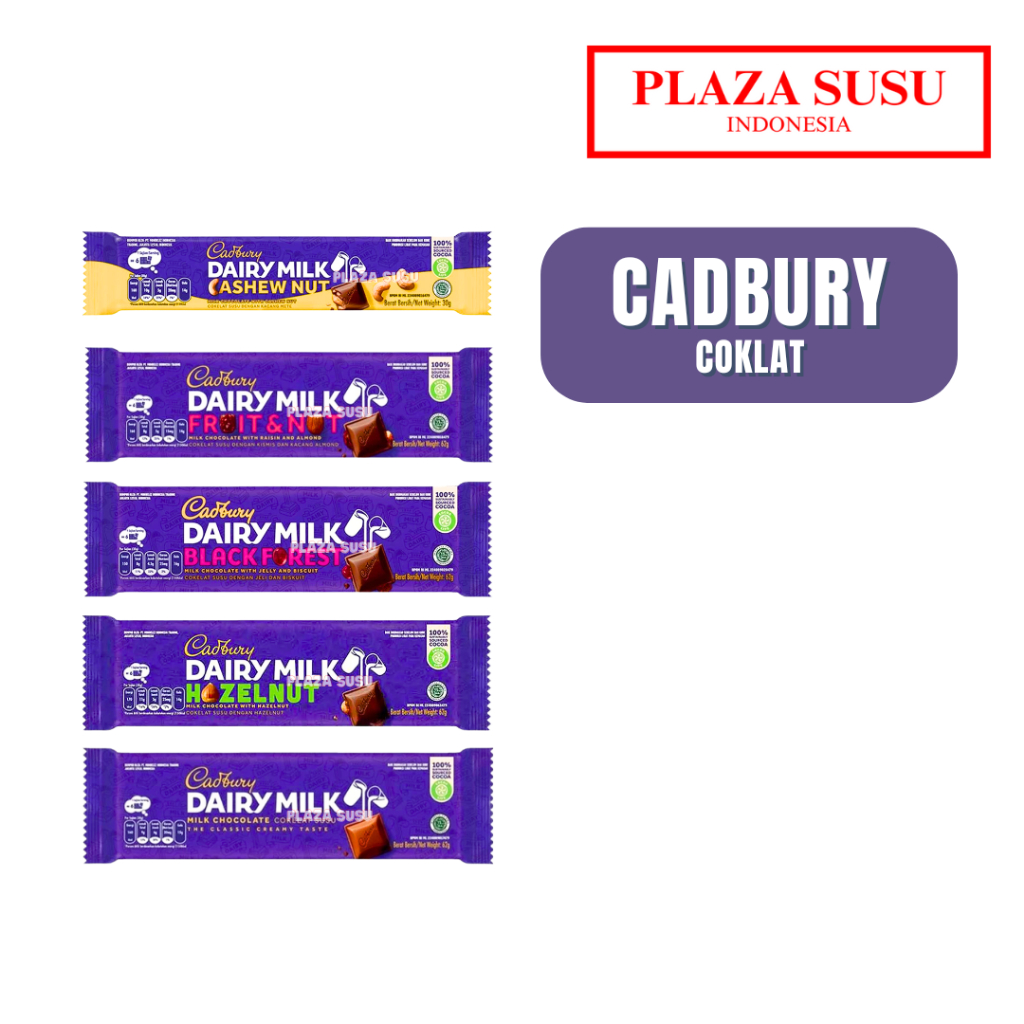 

CADBURY COKLAT BATANG CADBURY DAIRY MILK COKELAT FRUIT&NUT BLACK FOREST CHOCOLATE