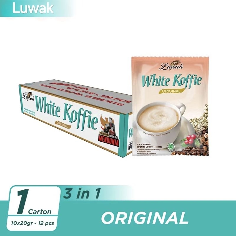 

Luwak White Koffie Original 1 karton isi 120 sachet