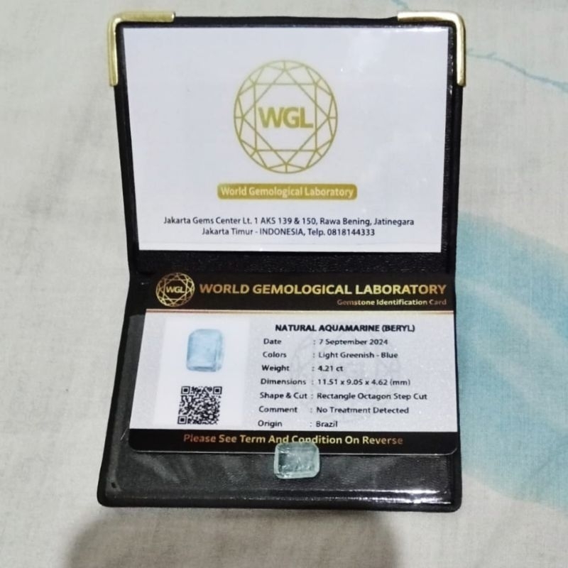 BATU PERMATA CINCIN NATURAL AQUAMARINE + MEMO