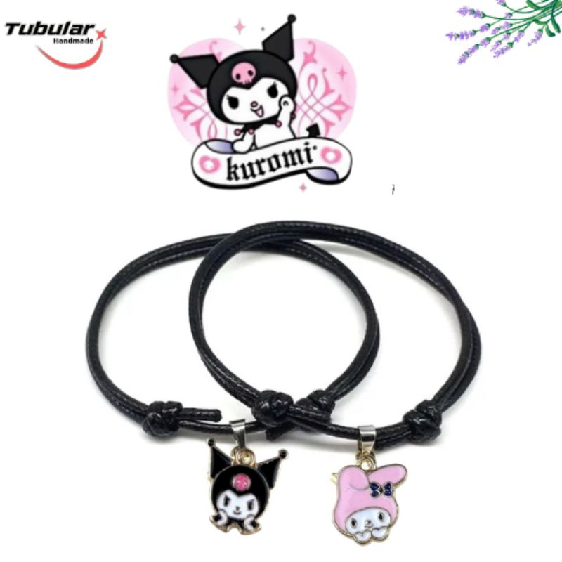 FREE BOXS Gelang Couple Pasangan Aestetic Kuromi Design Simple Minimalis Lucu Kopel Bestie