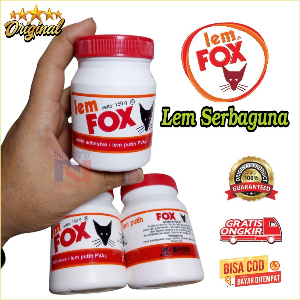 

LEM FOX 150 g PVAC GLUE FOX Lem fox putih botol kecil 150 g SERBAGUNA LEM TAHAN LAMA LEM BAGUS