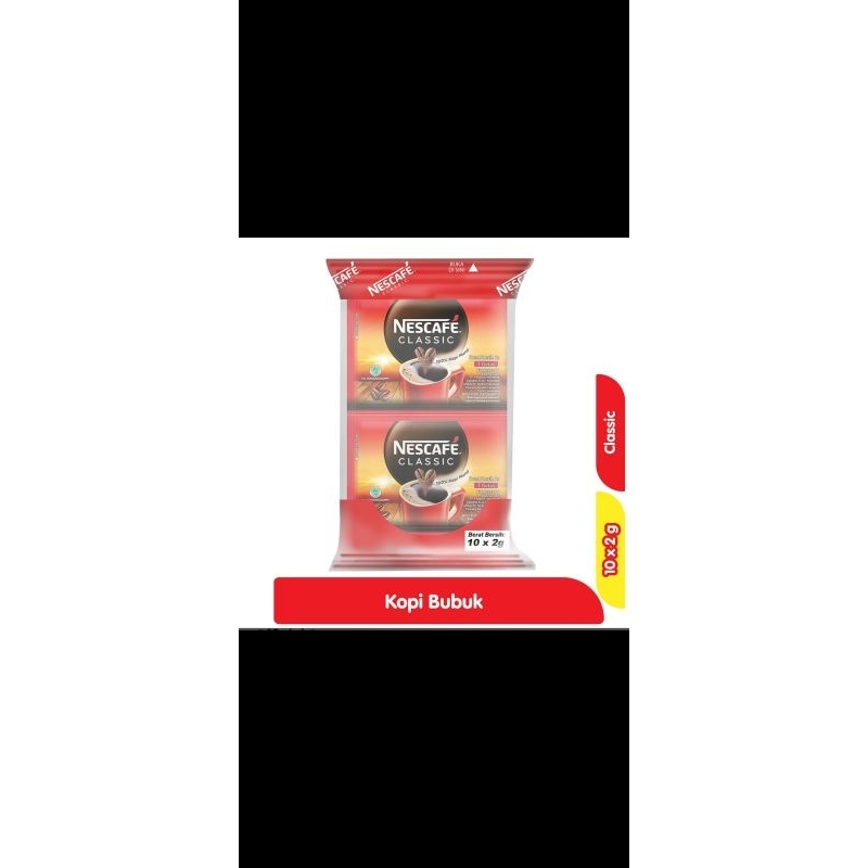 

Nescafe kopi clasic isi 10 sachet, 100% kopi murni Robustacocok untuk Diet