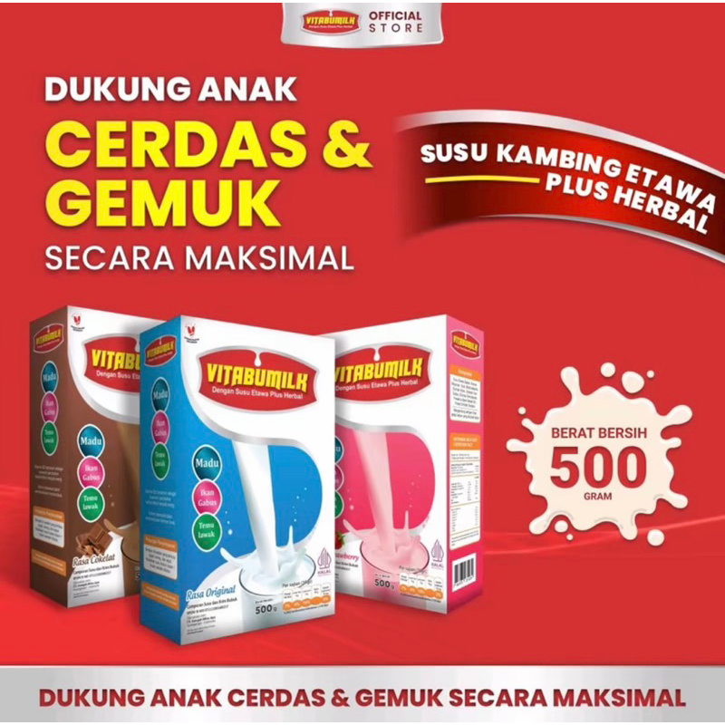 

SPECIAL PROMO 1 KILOGRAM VITABUMILK SUSU KAMBING ETAWA MEMAKSIMALKAN KECERDASAN ANAK || MENAMBAH NAFSU MAKAN & BERAT BADAN ANAK || BPOM HALAL