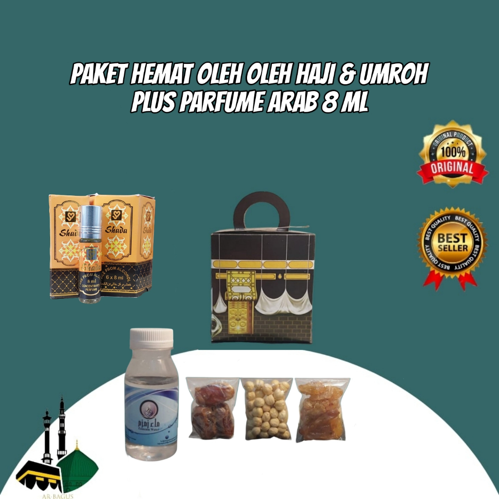 

Paket hemat oleh oleh haji & umroh 50 pcs plus parfume arab 8 ml