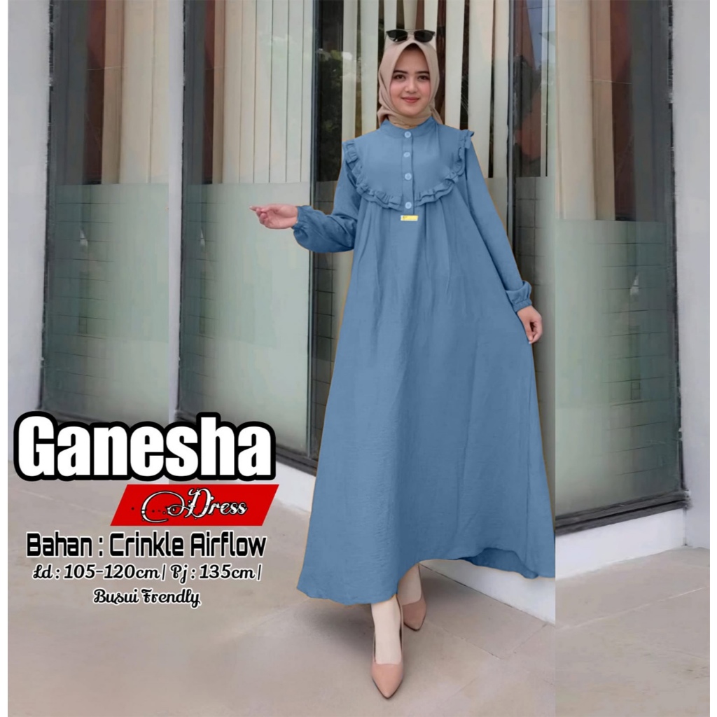 GAMIS GANESHA BAHAN CRINGKEL AIRFLOW GAMIS REMPEL WANITA MUSLIMAH