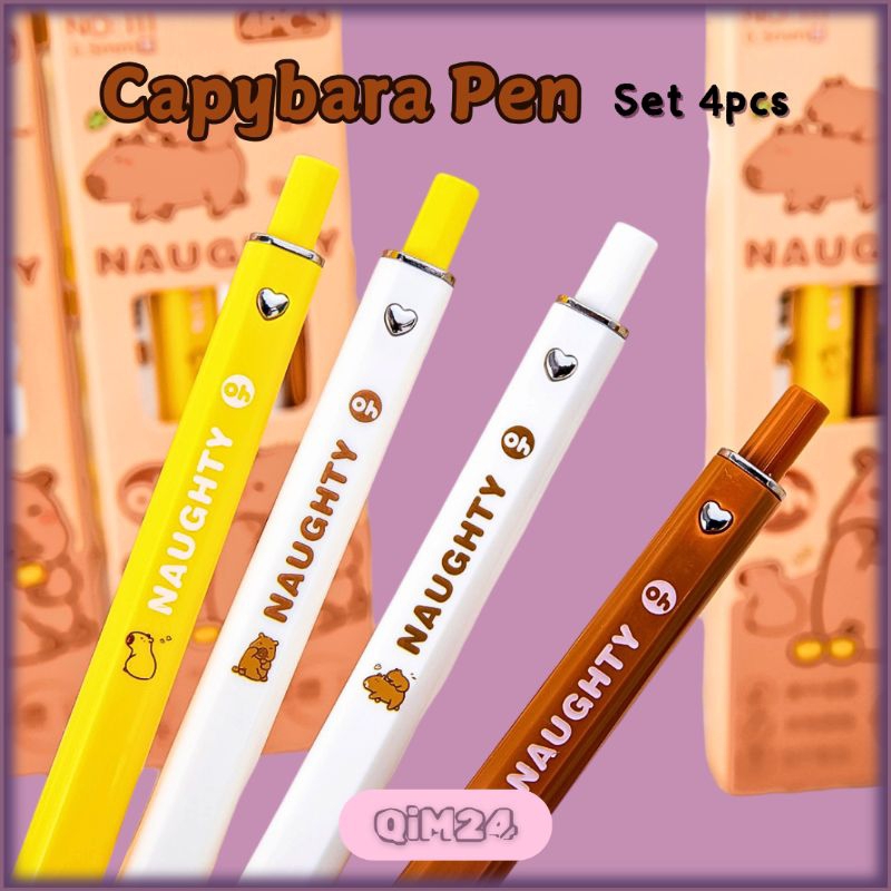 

Capybara Pen 4pcs/set - Kapibara - Pulpen Karakter Capybara - Pulpen Tema Capybara - Qim24
