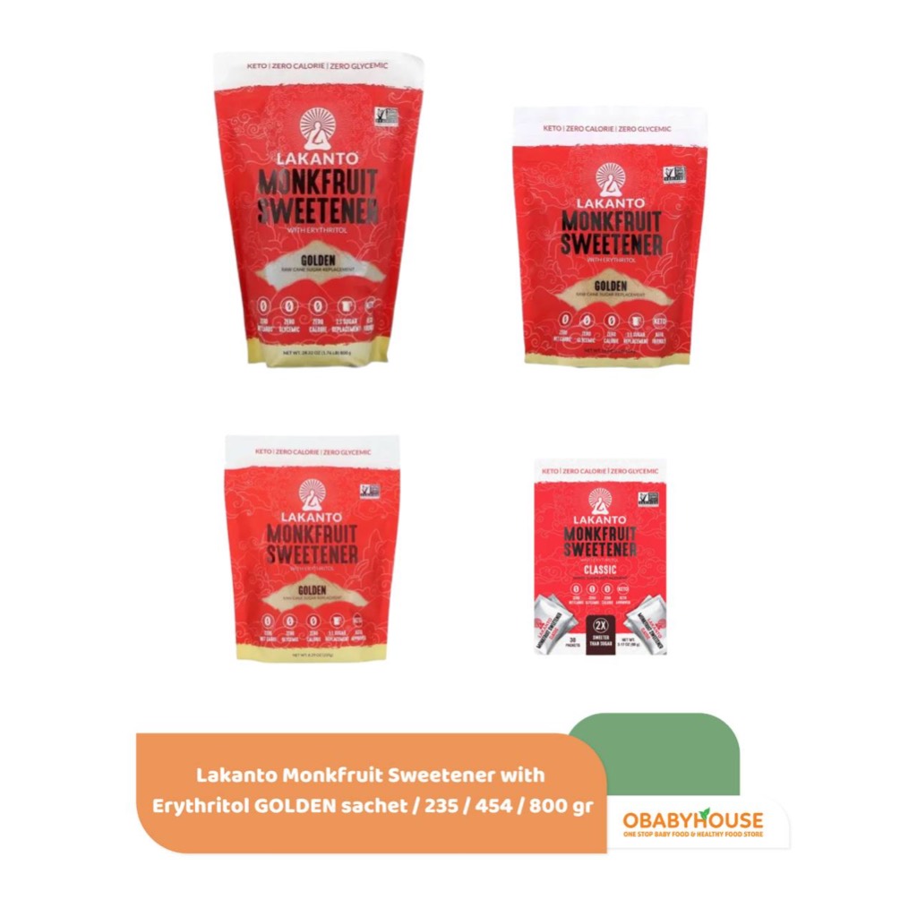 

Lakanto Monkfruit Sweetener with Erythritol GOLDEN sachet / 235 / 454 / 800 gr