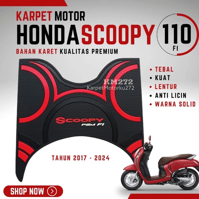 KARPET MOTOR HONDA SCOOPY FI TAHUN 2017 - 2024 AKSESORIS VARIASI SCOOPY FI