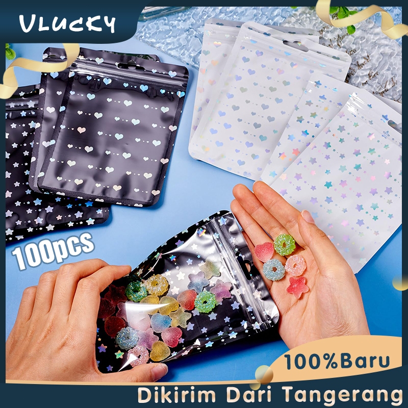 

1 Bag Plastik Ziplock Hologram Isi 100 Fancy Plastik Ziplock Star Hati