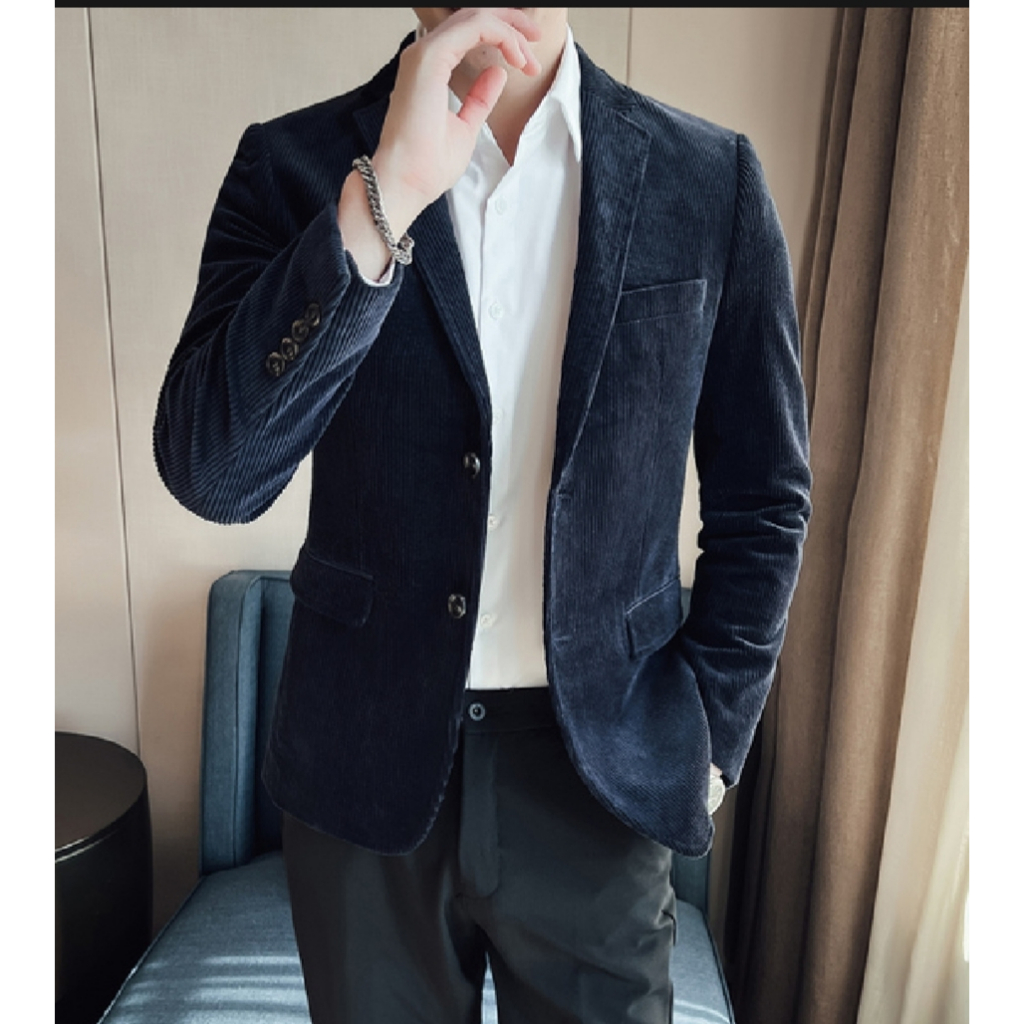 TERBARU Jas Blazer Pria Blazer Corduroy Slim Fit Jas Corduroy